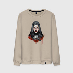 Свитшот хлопковый мужской Evil Nun, цвет: миндальный