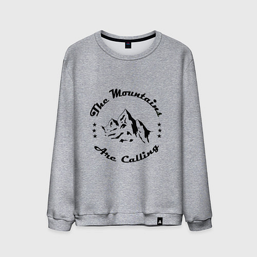 Мужской свитшот Горы зовут - The mountains are calling / Меланж – фото 1