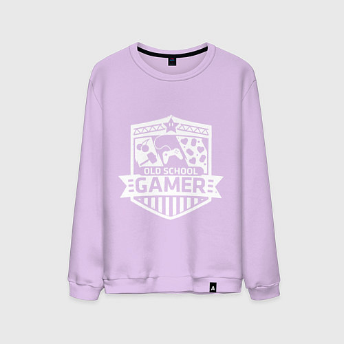 Мужской свитшот Old gamer badge / Лаванда – фото 1