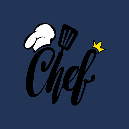 Мужской свитшот Надпись - шеф повар / Тёмно-синий – фото 3