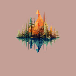 Свитшот хлопковый мужской Геометрический лес, цвет: пыльно-розовый — фото 2