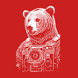 Свитшот хлопковый мужской Cool bear - cyberpunk, цвет: красный — фото 2