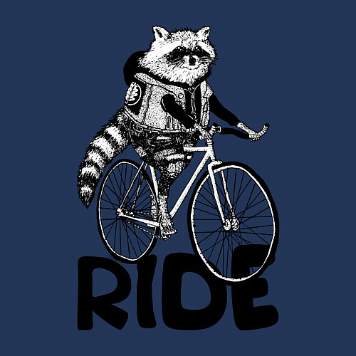 Мужской свитшот Raccoon ride / Тёмно-синий – фото 3