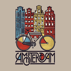 Свитшот хлопковый мужской Amsterdam bike, цвет: миндальный — фото 2