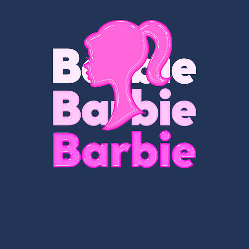 Мужской свитшот Логотип Барби объемный / Тёмно-синий – фото 3
