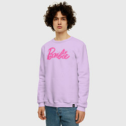 Свитшот хлопковый мужской Блестящий логотип Барби, цвет: лаванда — фото 2