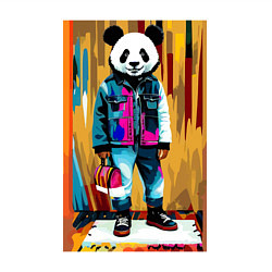 Свитшот хлопковый мужской Funny panda - pop art, цвет: белый — фото 2