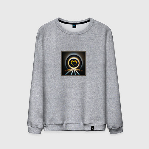 Мужской свитшот Сердце на абстрактном фоне / Меланж – фото 1