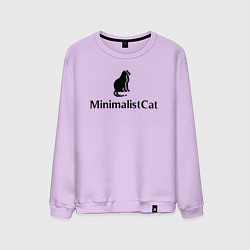 Свитшот хлопковый мужской Коты MinimalistCat, цвет: лаванда