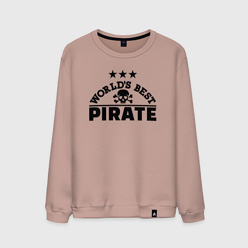 Мужской свитшот Лучший пират в мире / Пыльно-розовый – фото 1
