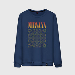 Свитшот хлопковый мужской Nirvana лого, цвет: тёмно-синий