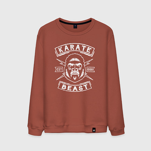Мужской свитшот Зверь карате / Кирпичный – фото 1