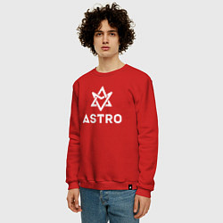 Свитшот хлопковый мужской Astro logo, цвет: красный — фото 2