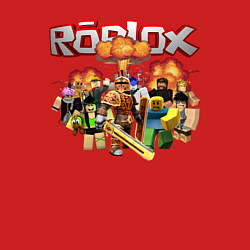 Свитшот хлопковый мужской Роблокс на фоне взрыва roblox, цвет: красный — фото 2
