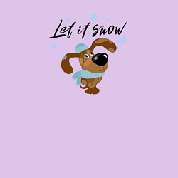 Свитшот хлопковый мужской Собака с надписью: Let it snow, цвет: лаванда — фото 2