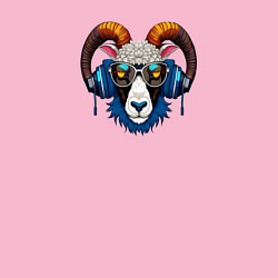Свитшот хлопковый мужской Баран в наушниках, цвет: светло-розовый — фото 2