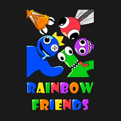 Свитшот хлопковый мужской Rainbow Friends персонажи, цвет: черный — фото 2
