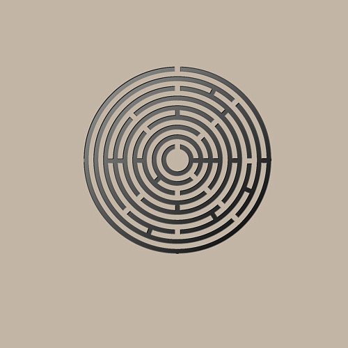 Мужской свитшот Серый круглый лабиринт / Миндальный – фото 3