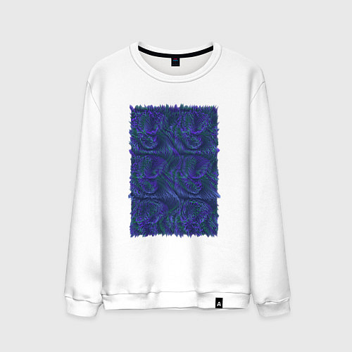 Мужской свитшот Абстракция синий бит / Белый – фото 1