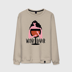 Свитшот хлопковый мужской Любитель вина, цвет: миндальный