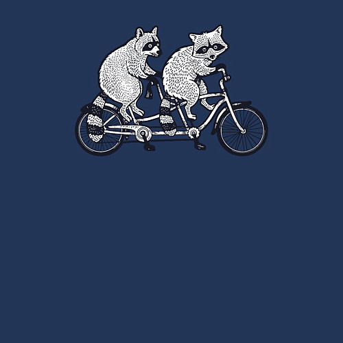 Мужской свитшот Енотики на велике / Тёмно-синий – фото 3