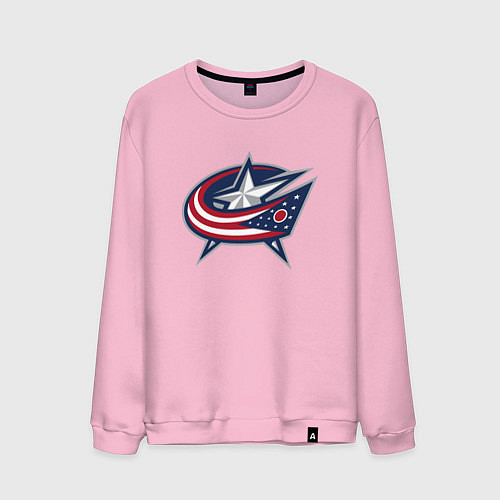 Мужской свитшот Columbus blue jackets - hockey team - emblem / Светло-розовый – фото 1