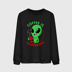 Свитшот хлопковый мужской Coffee is universal, цвет: черный