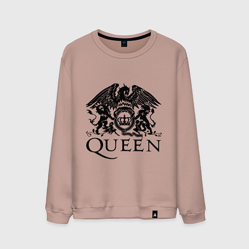 Мужской свитшот Queen - logo / Пыльно-розовый – фото 1