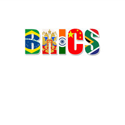 Свитшот хлопковый мужской Надпись: BRICS, цвет: белый — фото 2