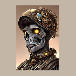 Свитшот хлопковый мужской Cool skull - steampunk - neural network, цвет: миндальный — фото 2