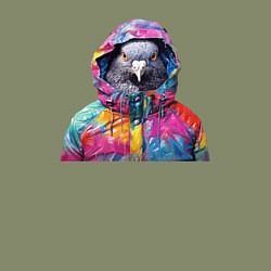 Свитшот хлопковый мужской Голубь в яркой куртке, цвет: авокадо — фото 2