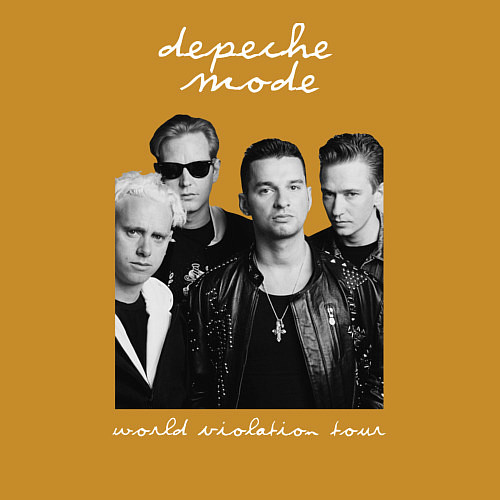 Мужской свитшот Depeche Mode World Violation Tour Band / Горчичный – фото 3