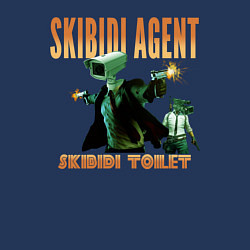 Свитшот хлопковый мужской Skibidi toilet agent, цвет: тёмно-синий — фото 2