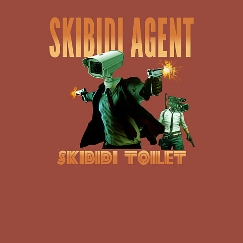 Мужской свитшот Skibidi toilet agent / Кирпичный – фото 3
