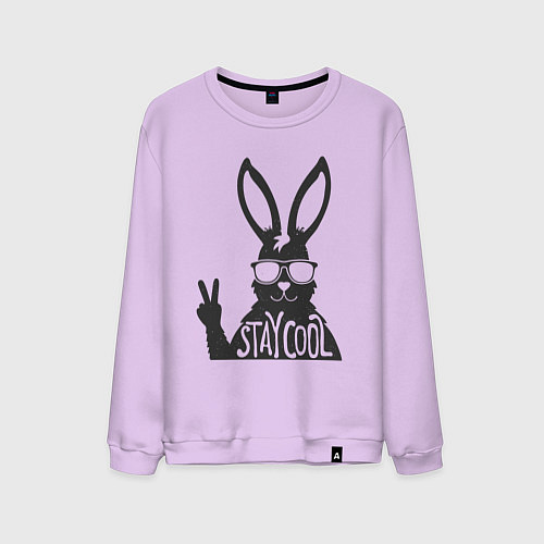 Мужской свитшот Stay cool rabbit / Лаванда – фото 1