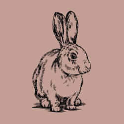 Свитшот хлопковый мужской Кролик полубоком, цвет: пыльно-розовый — фото 2