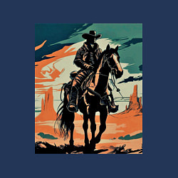 Свитшот хлопковый мужской Ковбой на лошади, цвет: тёмно-синий — фото 2