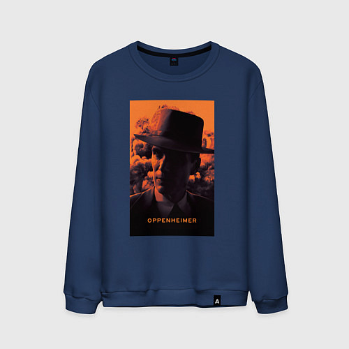 Мужской свитшот Взгляд Оппенгеймера / Тёмно-синий – фото 1