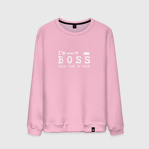 Мужской свитшот Boss this time to work / Светло-розовый – фото 1