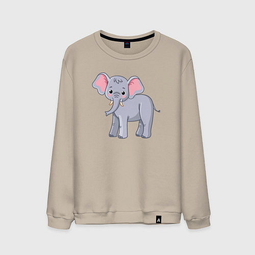 Мужской свитшот Сute elephant / Миндальный – фото 1