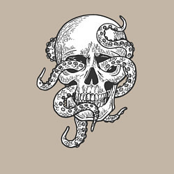 Свитшот хлопковый мужской Skull octopus, цвет: миндальный — фото 2