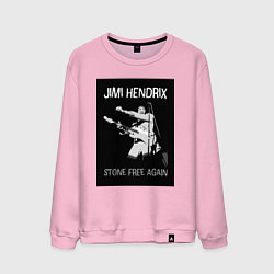 Свитшот хлопковый мужской Tribute to Jimi Hendrix, цвет: светло-розовый
