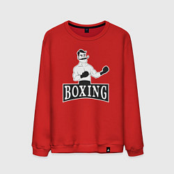 Свитшот хлопковый мужской Boxing man, цвет: красный