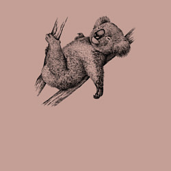 Свитшот хлопковый мужской Коала отдыхает на дереве, цвет: пыльно-розовый — фото 2