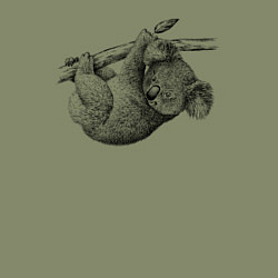 Свитшот хлопковый мужской Коала висит на ветке, цвет: авокадо — фото 2