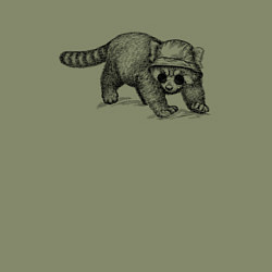 Свитшот хлопковый мужской Рыжая панда хипстер, цвет: авокадо — фото 2