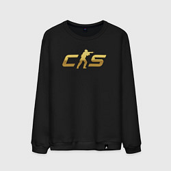 Свитшот хлопковый мужской CS 2 gold logo, цвет: черный