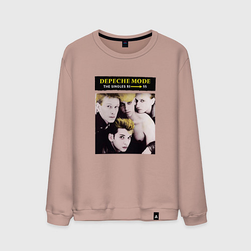 Мужской свитшот Depeche Mode - The Singles 81-85 / Пыльно-розовый – фото 1