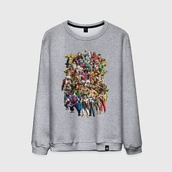 Свитшот хлопковый мужской Street fighter: characters, цвет: меланж