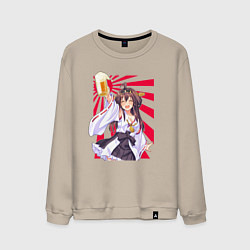 Свитшот хлопковый мужской Пиво - тян, цвет: миндальный